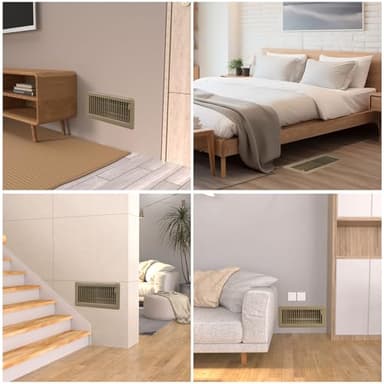 Pluden 8PCS 4" x 10" Floor Register, Heavy Duty Floor Vents, Metal Heat Air Vent Covers Rust Proof Finish 4 x 10'' Walkable Floor Vent Covers for Home Floor Wall Ceiling - Image 7