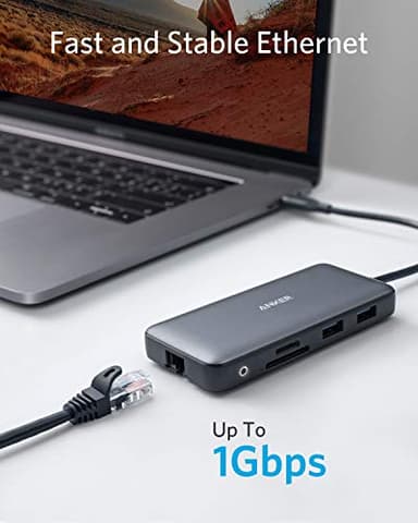 Anker Laptop Docking Station Dual Monitor, 8-in-1 USB C Hub, 4K Dual Monitor with 2 HDMI, 1 Gbps Ethernet Hub, 85W Power Delivery, SD Card Reader for MacBook Pro, XPS and More (Charger not Included) - Image 7