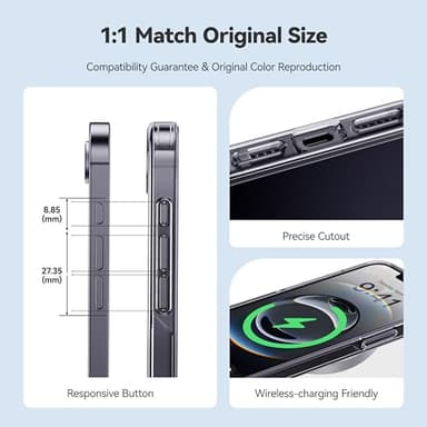 CASEKOO for iPhone 16e Case Crystal Clear, [12FT Military-Grade Protection][Never Yellow Technology] Transparent Slim Cover Women Men for iPhone 16e PhoneCase 6.1 inch, Clear - Image 4