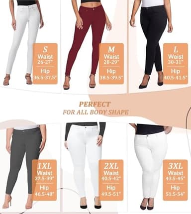 Hybrid & Company Womens Hyper Ultra Stretch Comfy Skinny Leg Work Casual Pants P44876SK White XL Short - Image 4