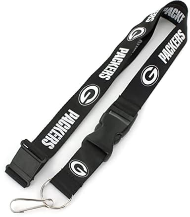 Aminco NFL Green Bay Packers Team Lanyard, Black & White