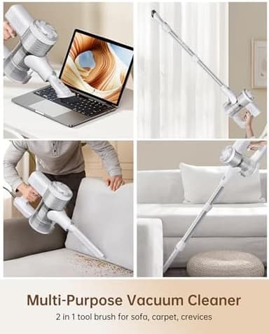 FABULETTA 23Ft Corded Stick Vacuum, 600W Power Stick Vacuum with Telescopic Alloy Tube, 6 in 1 Ultra- Light Corded Vacuums Cleaner Converts to a Hand Vacuums, Great for Pet Hair & Hard Floor - Image 6