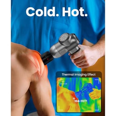 BOB AND BRAD C2 Pro Massage Gun with Heat and Cold Therapy, Mini Massager Gun Deep Tissue, Heated Professional Electric Back Massager for Athletes, Handheld Massager - Image 3