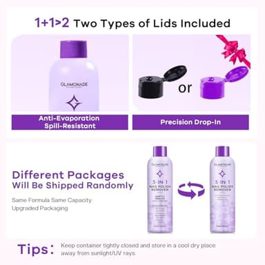 Glamonade Acetone Nail Polish Remover: Professional Soak off Gel Nail Polish Remover Enriched with Natural Grape Seed Oil 8 Fl Oz for Gel Acrylic Nail Glue Dip Powder for Home Salon - Image 9