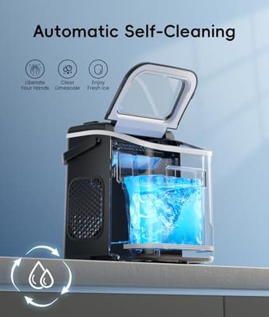 ecozy Smart Ice Maker, Portable Ice Makers Countertop with App & Voice Control, 9 Bullet Ice in 6 Mins, 26lbs/24Hrs, Self-Cleaning Ice Machine with Ice Scoop Basket and Bag for Home Kitchen Office RV - Image 5