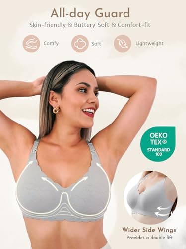MomWills Nursing Bras for Breastfeeding, Seamless Ultra Comfort Maternity Bra, Natural Shape Pregnancy Bras for Women - Image 3