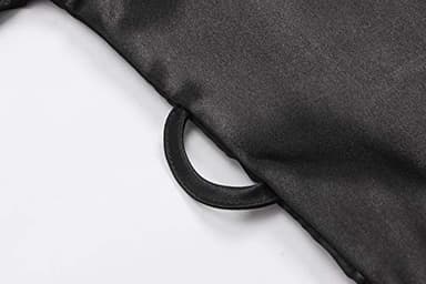 ExpressBuyNow Women's Short kimono Robe Satin robe for wedding, Black, Large - Image 5