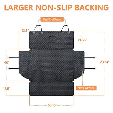 PETICON SUV Cargo Liner for Dogs, Waterproof Pet Cargo Cover Dog Seat Mat for SUVs Sedans Vans with Bumper Flap Protector, Non-Slip, Large Size Universal Fit, Black - Image 6