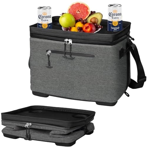 ADDIMOR 42 Can Collapsible Cooler Box, Versatile Insulated Leakproof Cooler Bag with Lids and 4 Cup Holder, Large Ice Chest for Beach Travel, Camping, Picnic - Image 1