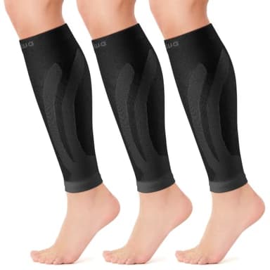 CAMBIVO 3 Pairs Calf Compression Sleeves for Men & Women – Footless Compression Socks for Shin Splints, Pain Relief, Varicose Veins – Leg Support for Running, Travel, Fitness, Nursing - Image 1