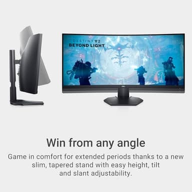 Dell S3422DWG Curved Gaming Monitor - 34 Inch 1800R Curved Screen with 144Hz Refresh Rate, WQHD (3440 x 1440) Display, HDMI, DP to DP 1.4 Cable, AMD FreeSync - Black - Image 6