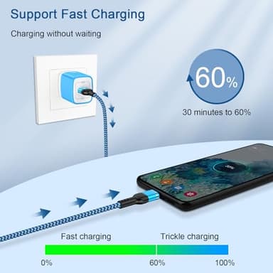 Fast Charger Cord USB C Charging Cable 6FT 3Pack 3.1A Braided Type C Android Charger Cable for Samsung Galaxy A16 A15 5G,A55,A54 5G,A25,A35,A14,S25,S24 Ultra,S23,S22,S21,S20,iPhone 16e 16 15 Pro - Image 5
