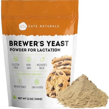 Kate Naturals Brewers Yeast Powder for Lactation Support & Nursing Moms. Debittered Brewer's Yeast for Lactation Cookies & Lactation Supplement (12oz, Gluten Free, Non-GMO) - Image 1