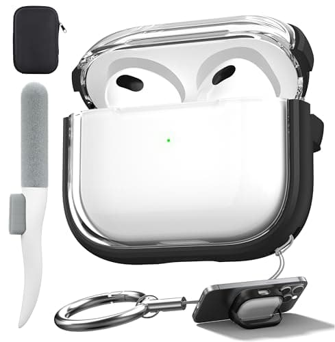 Valkit Compatible Airpods 3rd Generation Case Clear, Airpods 3 Case Cover with Lock & Cleaner Kit, Soft Shockproof iPods Gen 3 Protective Cases for Airpods 3rd Gen Charging Cases 2021 - Image 1