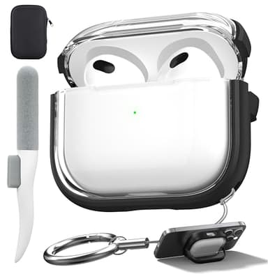 Valkit Compatible Airpods 3rd Generation Case Clear, Airpods 3 Case Cover with Lock & Cleaner Kit, Soft Shockproof iPods Gen 3 Protective Cases for Airpods 3rd Gen Charging Cases 2021 - Image 1