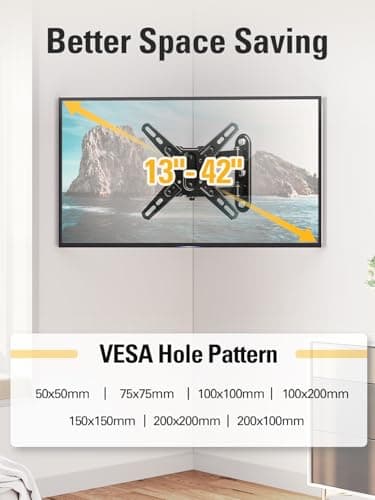 Mounting Dream UL Listed TV Mount Swivel and Tilt for Most 13-42 Inch TVs, Full Motion TV Wall Mount Bracket with Articulating Arm, Max VESA 200x200mm, Loading 50 lbs, MD2465 - Image 5