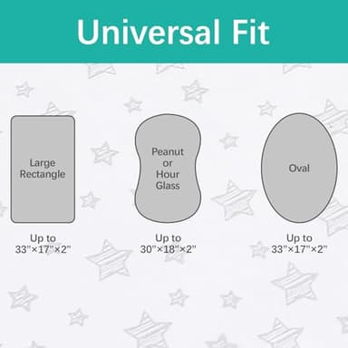 Bassinet Sheets Fit for Oval, Hourglass, Rectangle Bassinet Mattress, 2 Pack 100% Cotton Sheets for Halo, 4moms, Maxi-COSI, Delta, Baby Delight Bassinest, Unisex Fitted Sheet for Baby Boy Girl - Image 5
