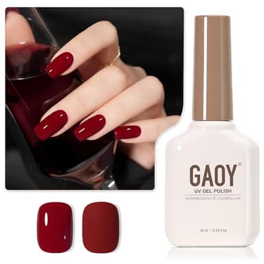 GAOY Red Gel Nail Polish, 16ml Soak Off Gel Polish, UV Light Cure for Nail Art DIY Manicure at Home, 2023 Burgundy Red - Image 1