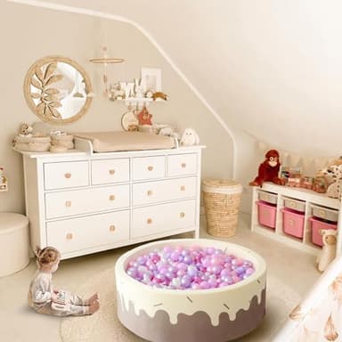 GOGOSO Ball Pits Balls Toddlers 50 100 200 500 Plastics Shape Ball Non-Phthalate Non-BPA Non-Toxic 2.2-Inch Crush Proof Play Balls, Star+Heart Balls,Pearl Pink+Purple,100pcs - Image 3