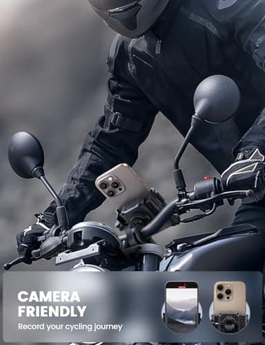 Lamicall Motorcycle Bike Phone Mount - [No Block Camera] [1s Lock] Bike Cell Phone Holder Clamp, Bicycle Scooter Handlebar Clip, for iPhone 17 16 15 14 Pro Max, Galaxy S25 S24 Ultra, 4.7-7" Phones - Image 2