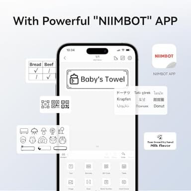 NIIMBOT B1 Label Maker Machine with 3 Tapes, 50x30mm/50x80mm/ 50x50mm Round Labels, Bluetooth Thermal Label Printer for Small Business,Office,Home,School (Blue, 1 Printer+3 Roll Label) - Image 7