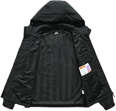 MOERDENG Women's Waterproof Rain Jacket Lightweight Raincoat Hooded Hiking Jacket Softshell Windbreaker - Image 5