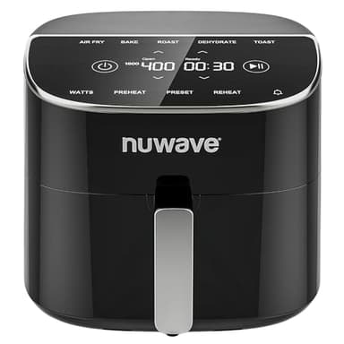 Nuwave Brio Plus 8 Qt Air Fryer, PFAS Free, New & Improved, Digital Touch Screen, Cool White Display, 50°F~400°F in Precise 5°, 5 Cook Functions, 100 Presets & 50 Memory, 3 Wattages 700, 1500, 1800 - Image 1