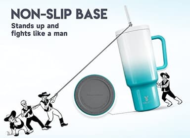 Meoky 40oz Tumbler with Handle, Leak-proof Lid and Straw, Insulated Coffee Mug Stainless Steel Travel Mug, Keeps Cold for 34 Hours or Hot for 10 Hours (Azure) - Image 5