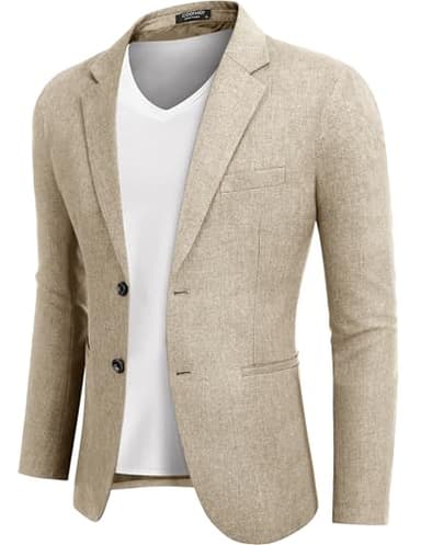 COOFANDY Mens Casual Blazer Lightweight Sports Coat Slim Fit Two-Button Suit Jacket - Image 1