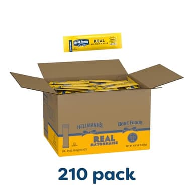 Best Foods Real Mayonnaise Stick Packets Easy Open, Condiment for Sandwiches, Salads, Mayo Made with 100% Cage Free Eggs, Gluten Free, 0.38 oz, Pack of 210 - Image 3