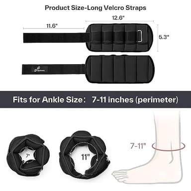 Sportneer Adjustable Ankle Weights for Women and Men 7 lbs/Pair Adjustable Leg Weights with Secure Straps, Strength Training Weighted for Yoga, Walking, Running, Aerobics, Gym, Physical Therapy - Image 5