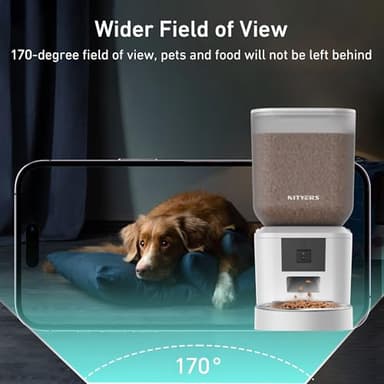 Automatic Dog & Cat Feeder with Camera & WiFi – 8L/34 Cups, 1080P Night Vision, 2.4 & 5G WiFi, 2-Way Talk, 10s Voice Recording, Timed Food Dispenser, Up to 99 Portions, 15 Meals Per Day - Image 5