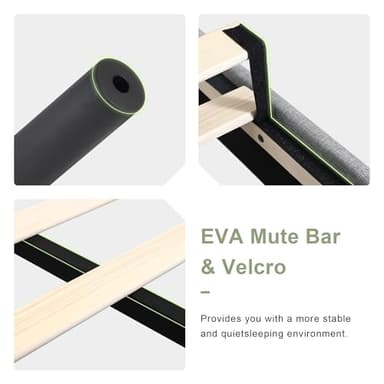 Feonase Queen Bed Frame with Upholstered Wingback Headboard, Platform Bed and Heavy Duty Wooden Slats Support, Easy Assembly, Noise-Free, No Box Spring Needed, Light Gray - Image 6