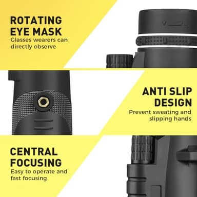 Monocular Telescope for Smartphone, 40x60 High-Definition 360 Night Vision stsscope Monocular STS Scope Set with Phone Adapter & Tripod for Camping Travelling Concert, 131M/1000M Clear Long Vision - Image 2