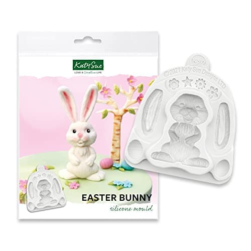 Katy Sue Easter Bunny Silicone Mold for Easter Cake Decorating & Craft. An Easter Bunny Animal Mold. Use with Fondant, Sugar Paste, Chocolate, & Air Drying Clay from Katy Sue Designs Fondant Molds - Image 1