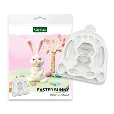 Katy Sue Easter Bunny Silicone Mold for Easter Cake Decorating & Craft. An Easter Bunny Animal Mold. Use with Fondant, Sugar Paste, Chocolate, & Air Drying Clay from Katy Sue Designs Fondant Molds - Image 1