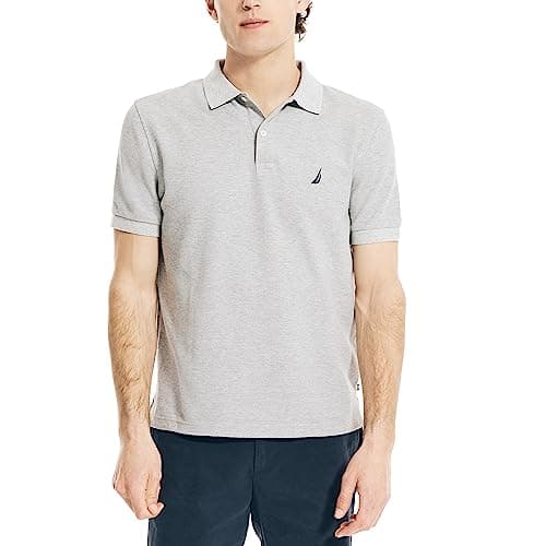 Nautica Men's Stainably Crafted Classic Fit Performance Deck Polo, Grey Heather, XXLarge - Image 1