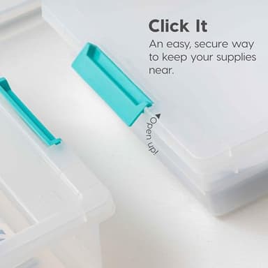 IRIS USA 6 Qt. Plastic Storage Bins Containers with Lids, 4 Pack, Small Sensory Bin, Craft Storage, Craft Organizers & Storage, Organizing Container for Home, Office & Art Supplies, Stackable, Clear - Image 4