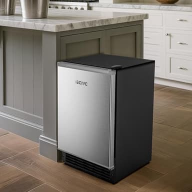 IECIVC Under Counter Crescent Ice Maker Machine, 15'' W Drainless Built-in Ice Maker, 15 LBS/Day with 12 LBS Storage Bin, Perfect for Commercial Home Bar, No Drain - Image 5