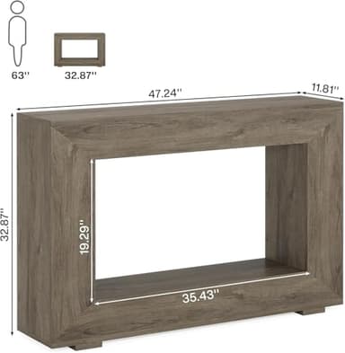 Tribesigns Farmhouse Console Table, 47 Inches Entryway Console Table with Storage, Industrial Hallway Accent Table for Living Room, Entrance - Image 2