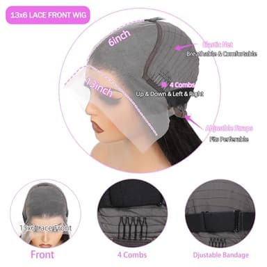 Zlzlblbl 32 Inch 13x6 Lace Front Wigs Human Hair Pre Plucked 100 Percent Human Hair Wig Straight Hd Lace Frontal Wigs Human Hair Glueless Wigs Human Hair for Women Natural Color - Image 5