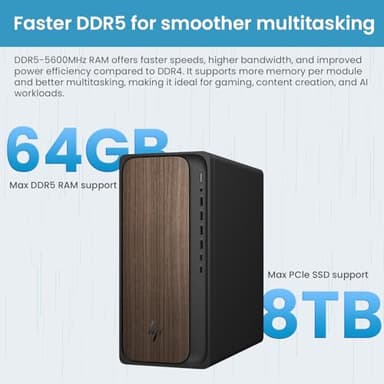 HP 2025 OmniDesk M03 Business Next Gen AI PC Desktop, Intel Core Ultra 7 265, 32GB DDR5 RAM, 1TB SSD, USB-C, Wi-Fi 6, Wired KB & Mouse, Windows 11 Home, Bundle with ADATA 512GB External SSD - Image 4
