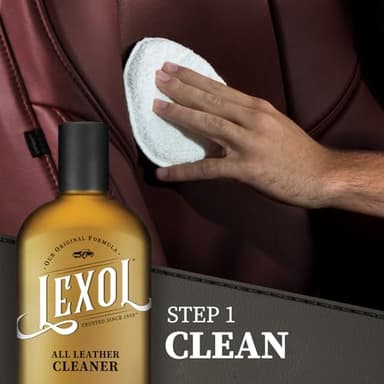 Leather Conditioner and Cleaner Kit by Lexol, Use on Furniture, Car Interiors, Shoes, Handbags, Includes 2 Application Sponges, Two-Step System, 16 oz Each - Image 3