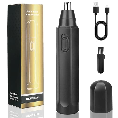 NiceBirdie Nose Hair Trimmer for Men Women, USB Rechargeable Electric Ear Nose Hair Trimmer Clipper, Professional IPX7 Waterproof Dual Edge Blades for Easy Cleaning (Black) - Image 1