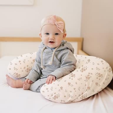 Konssy 2 Pack Nursing Pillow Covers, Soft and Comfortable Nursing Cover for Breastfeeding Pillows, Pillow Slipcover for Baby Girls Boys Newborn(Brown, Blossom) - Image 3