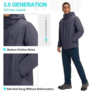 CAMEL CROWN Outdoor Jacket Men Winter Ski Jacket Windbreaker 3 in1 Hooded Rain Coat for Traveling Climbing Hiking - Image 6