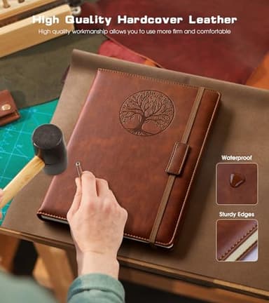 Biuwory Lined Journal Notebook for Women Men,256 Pages B5 Large Hardcover Leather Journals for Writing,Travel,Business,Work,School,College Ruled Notebooks for Note Taking,Diary Notepad 7.8"×10.2" - Image 3