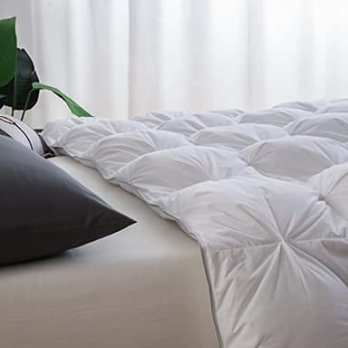 Three Geese Pinch Pleat Waterfowl Feathers Down Comforter King Size Duvet Insert, 1200TC 100% Cotton Fabric, Premium All Seasons White Hotel Warm Comforter with 8 Tabs. - Image 5