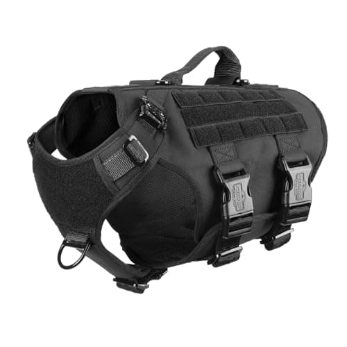 ICEFANG GN3 Tactical Dog Harness with 6X Buckle,Dog Molle Vest with Handle,3/4 Body Coverage,Hook and Loop Panel for ID Patch,No Pulling Front Clip (M (25"-31" Girth), Black) - Image 1