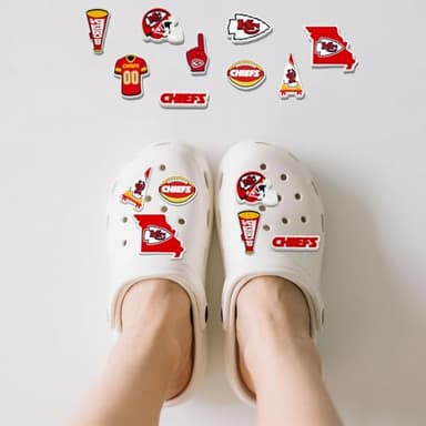 MATHARAGO 8 9 10 11 Pcs Shoe Charms for sports fans Decoration, Different Team Shoes Accessories for Boys Girls Kids Adults Women Men Party Favors Birthday Gifts(QZD-9P-001) - Image 5